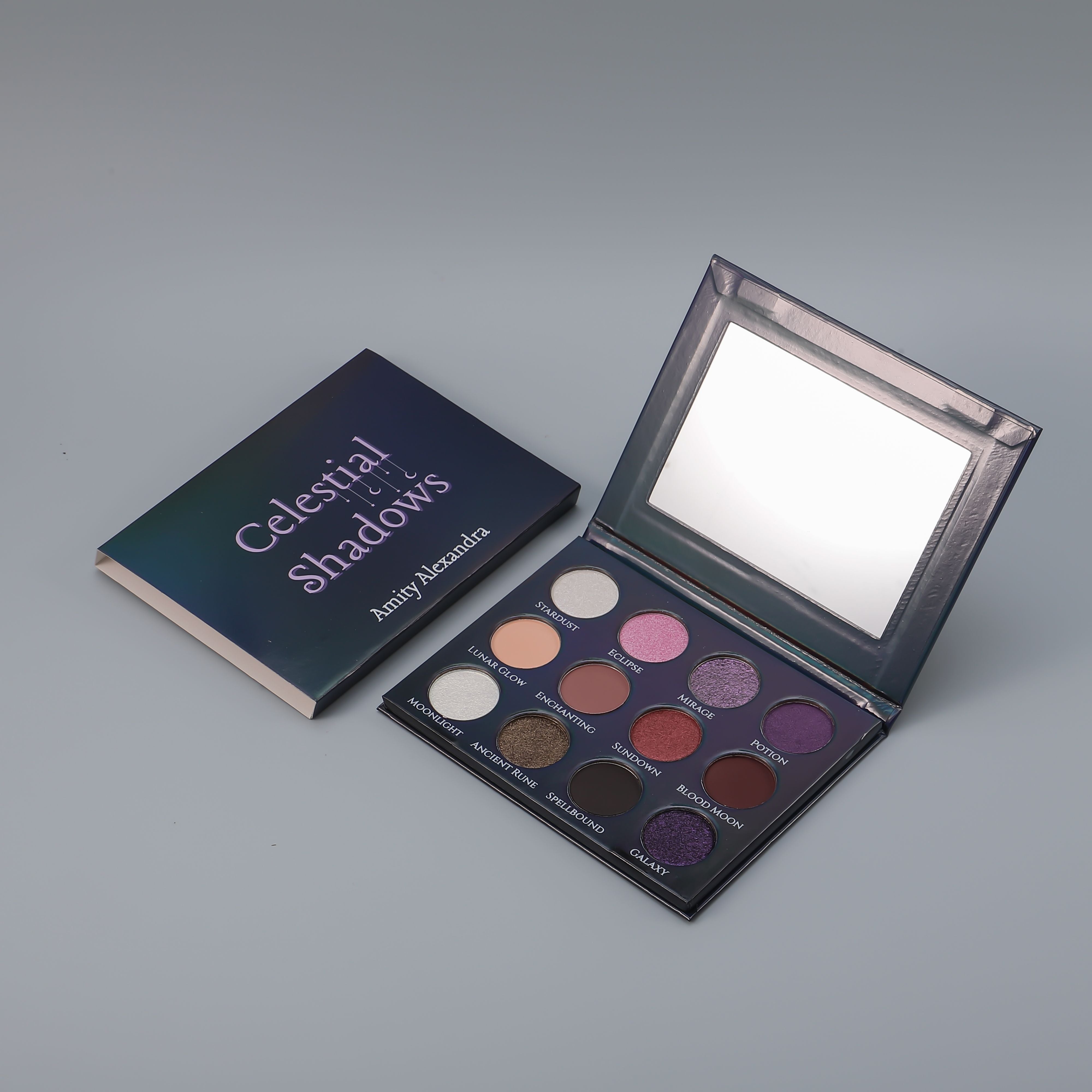 12-shade Celestial Shadows Eyeshadow Palette - Matte, Shimmer, Foiled Metallic, and Duochrome Finishes