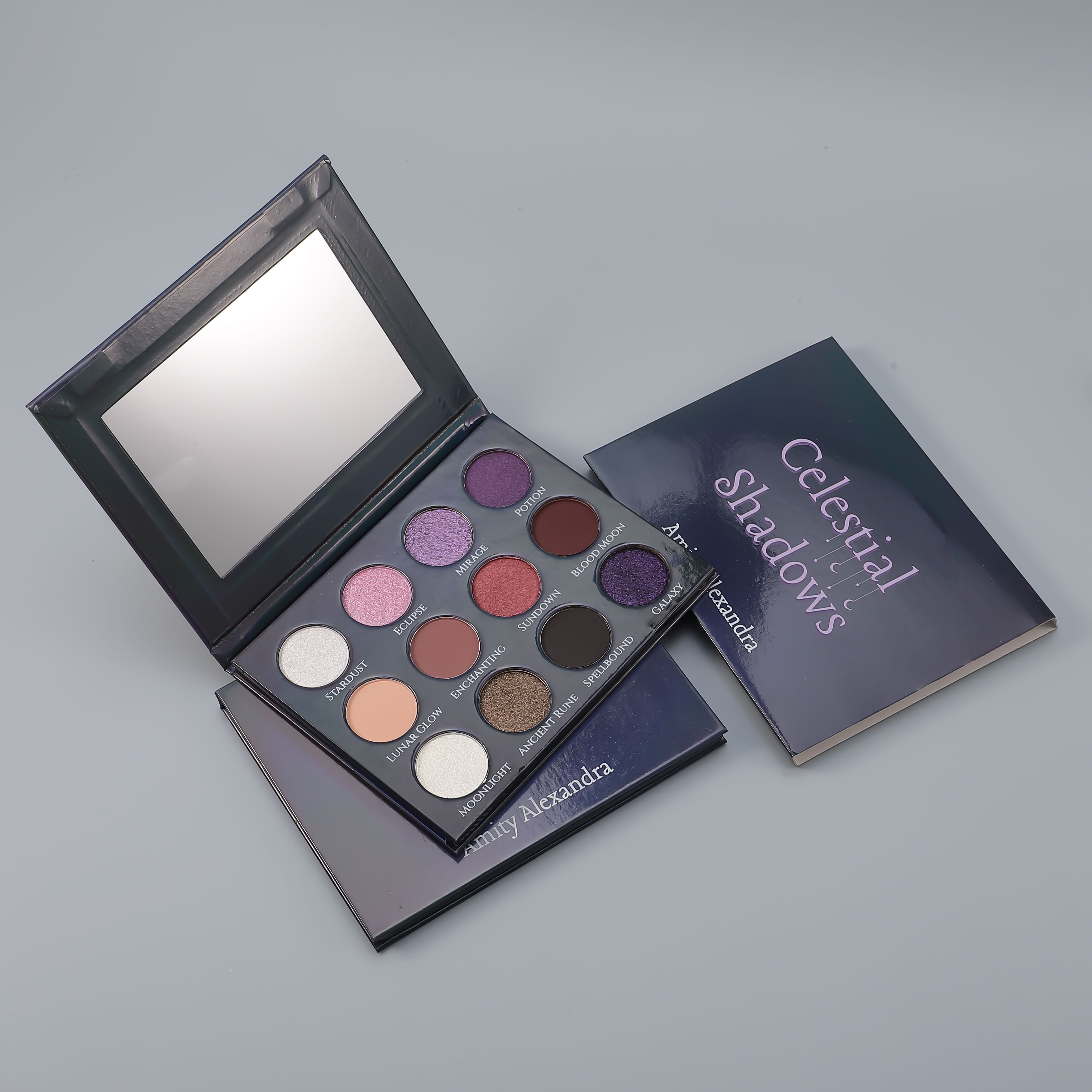 12-shade Celestial Shadows Eyeshadow Palette - Matte, Shimmer, Foiled Metallic, and Duochrome Finishes