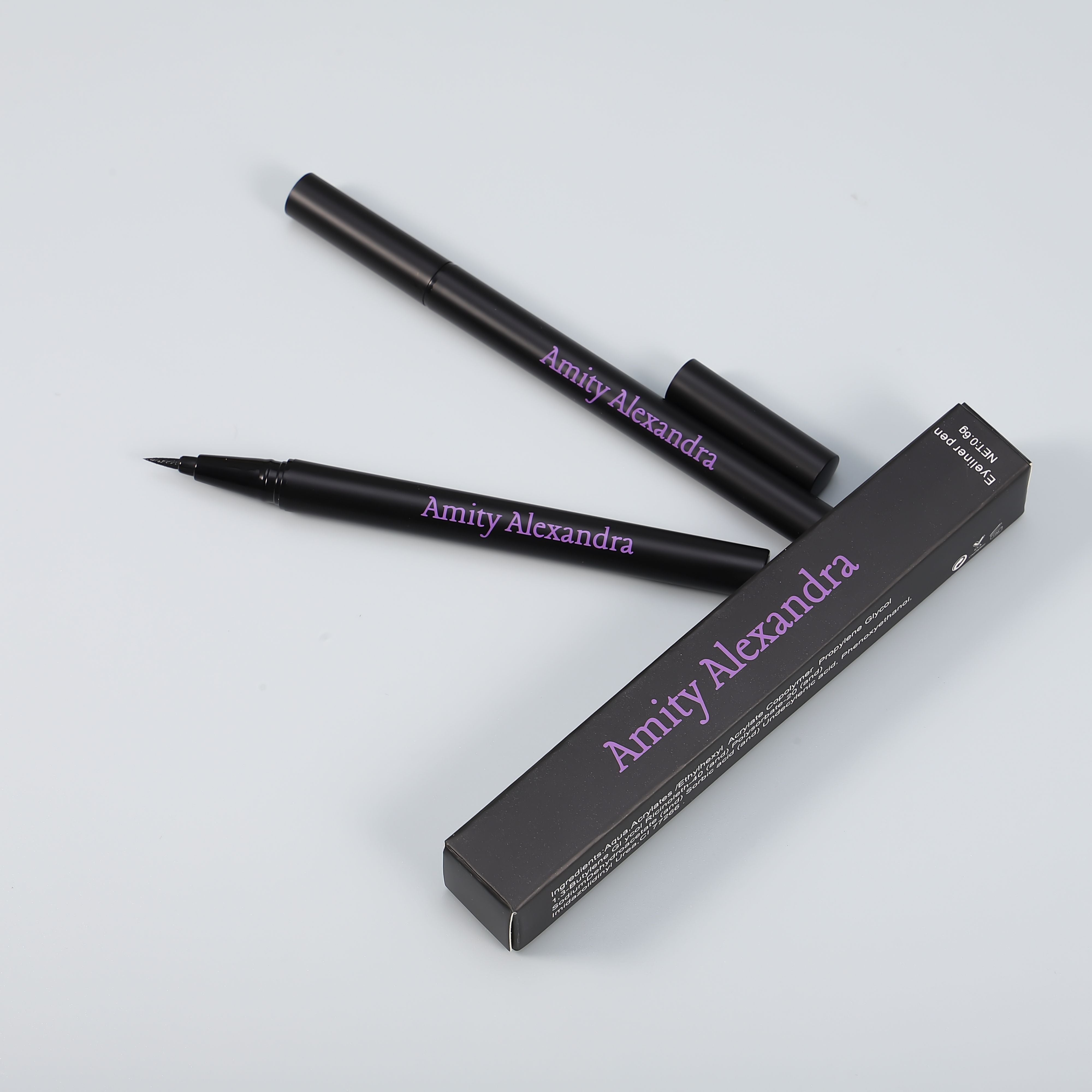Amity Alexandra Liquid Eyeliner - Intense Black, Precision Application
