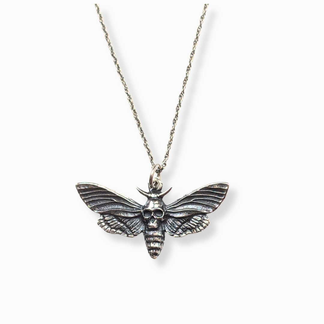 STERLING SILVER DEATH popular MOTH PENDANT