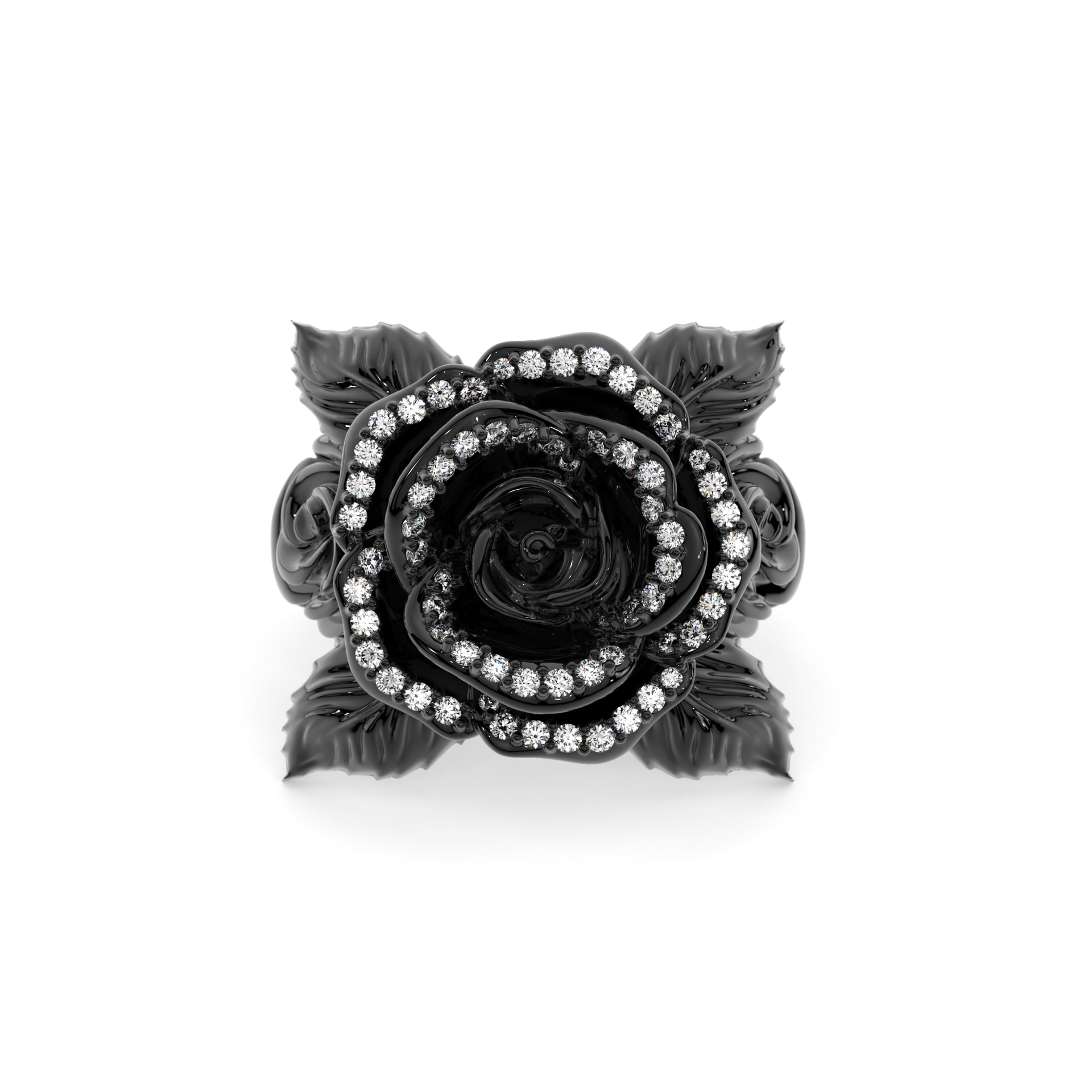 GOTHIC sale Black Wings Black/Aqua Gemstone Rhodium Plated Ring