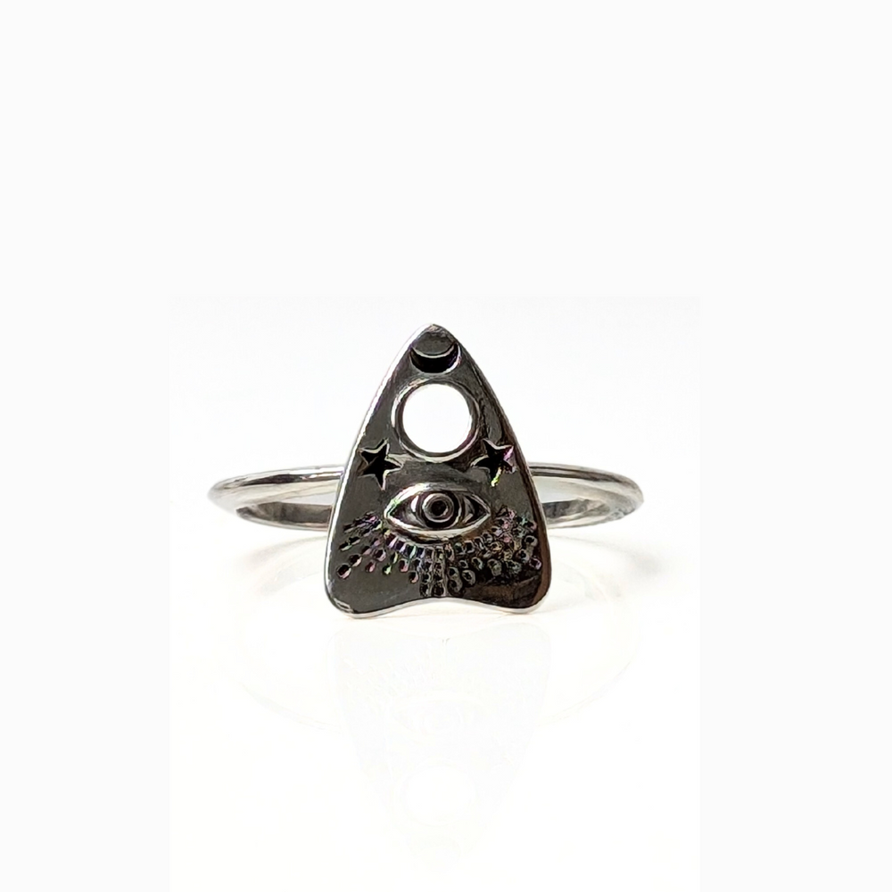 Mystical Sterling Silver Ring with Eye and Stars